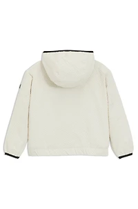 Kids' hooded windbreaker jacket seersucker fabric