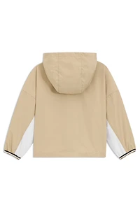 Kids' logo-detail windbreaker with colour-blocking