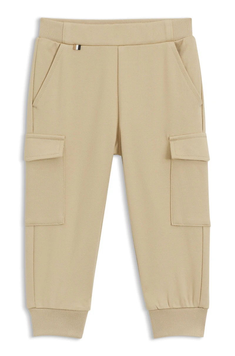 Kids' cargo trousers stretch piqué