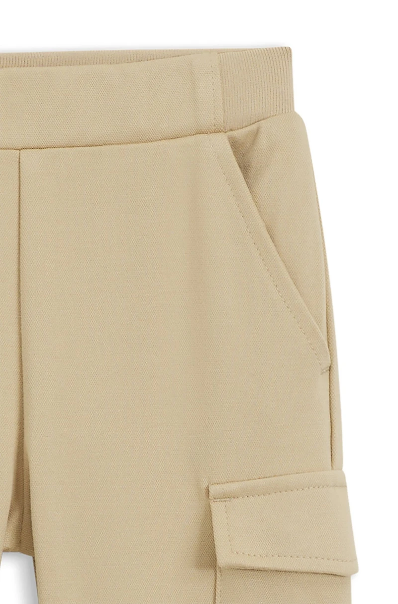Kids' cargo trousers stretch piqué