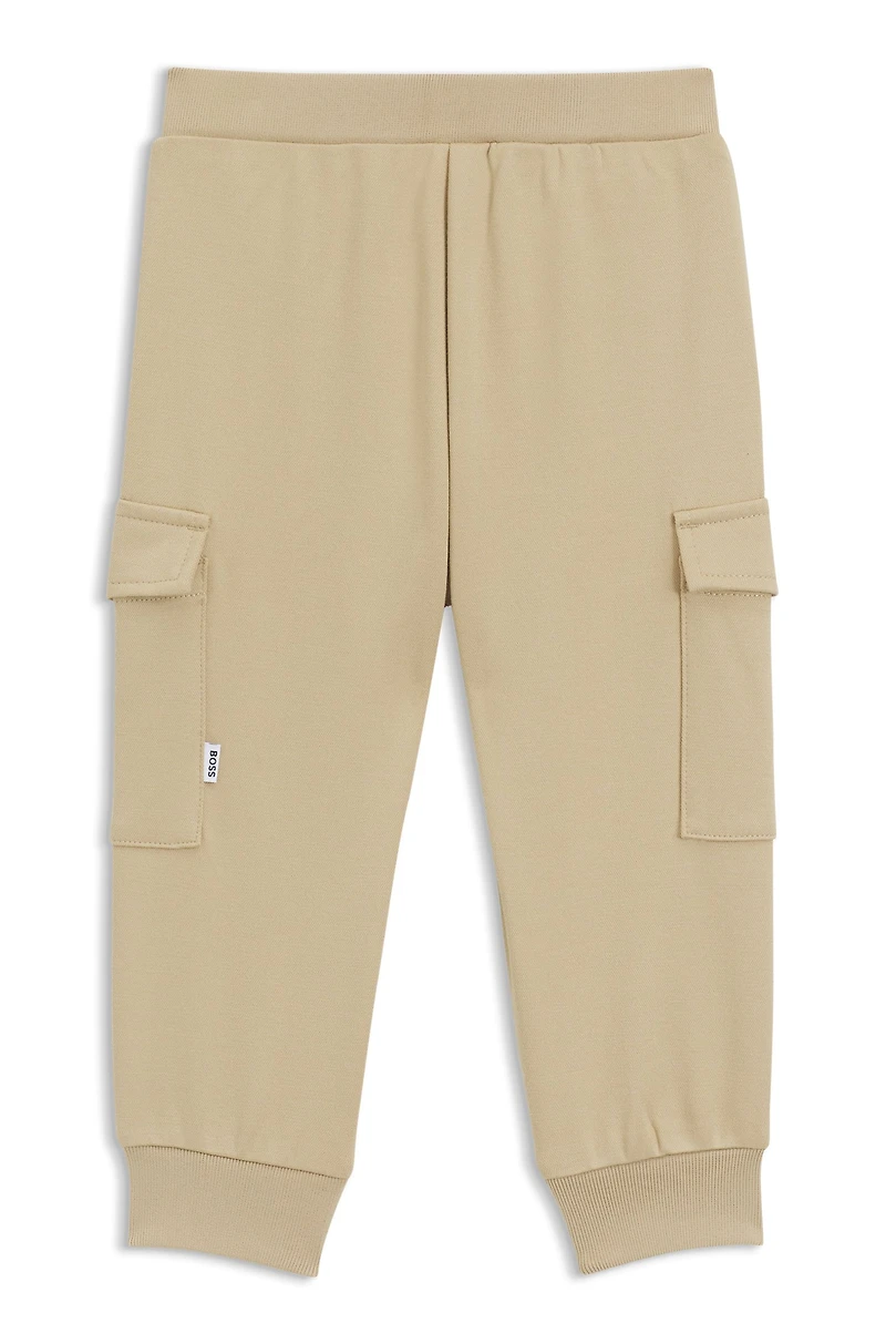 Kids' cargo trousers stretch piqué