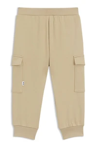 Kids' cargo trousers stretch piqué