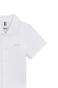 Kids' regular-fit shirt cotton with embroidered logo