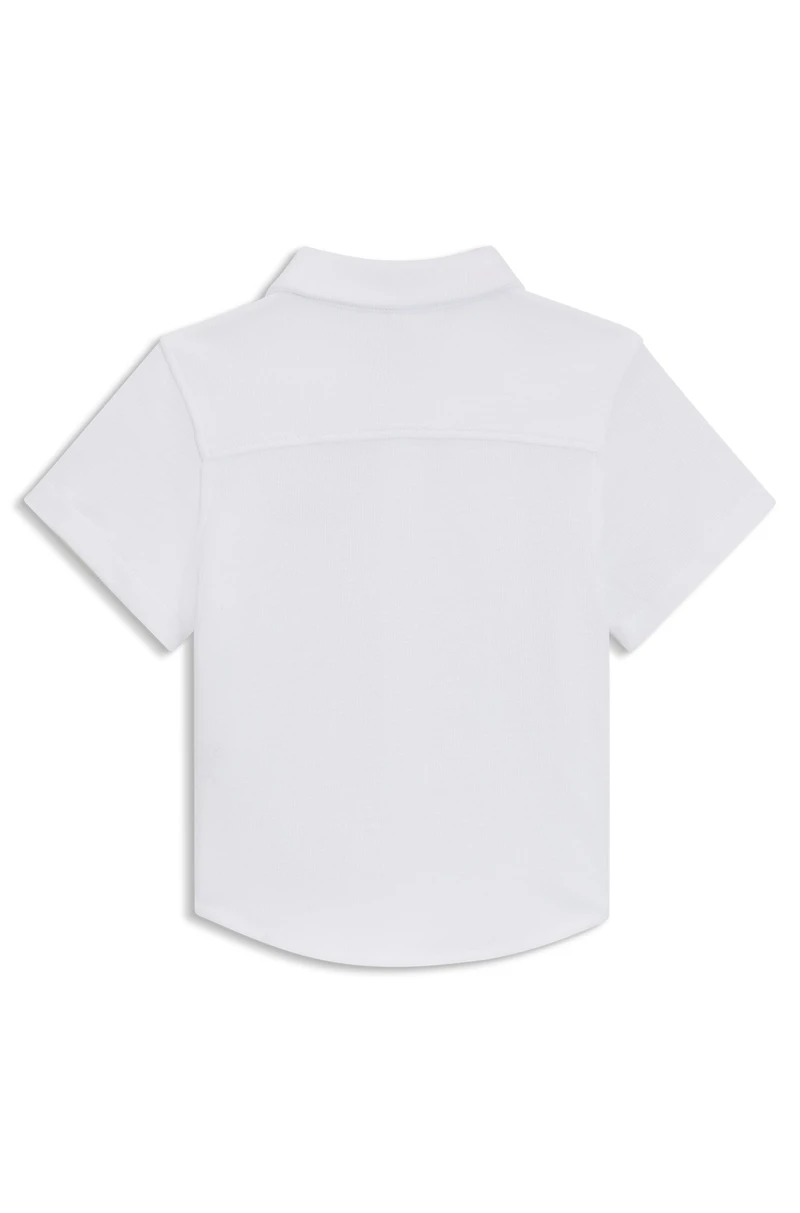 Kids' regular-fit shirt cotton with embroidered logo