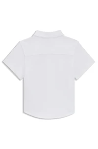Kids' regular-fit shirt cotton with embroidered logo