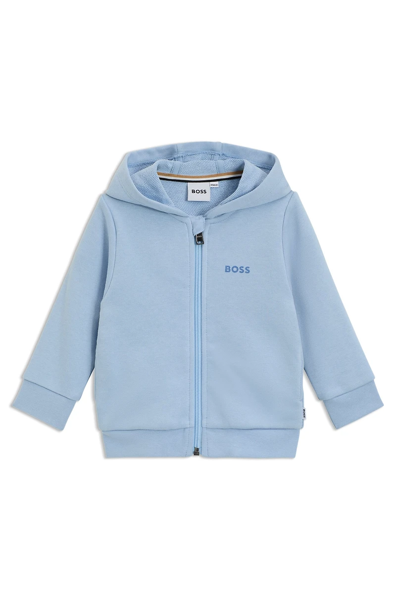 Kids' zip-up hoodie with logo print