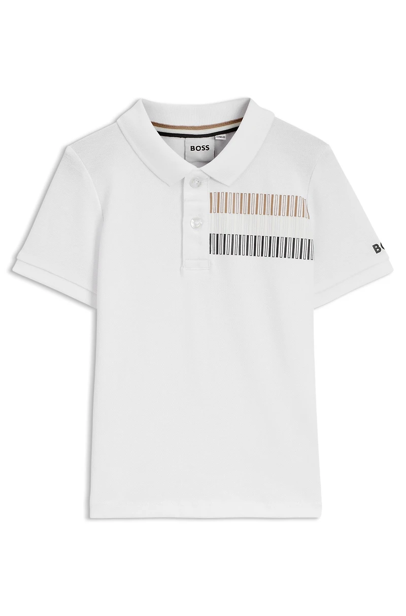 Kids' signature-stripe polo shirt stretch cotton