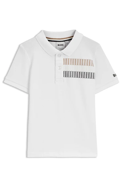 Kids' signature-stripe polo shirt stretch cotton