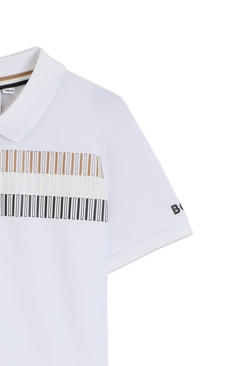 Kids' signature-stripe polo shirt stretch cotton