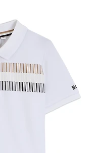 Kids' signature-stripe polo shirt stretch cotton