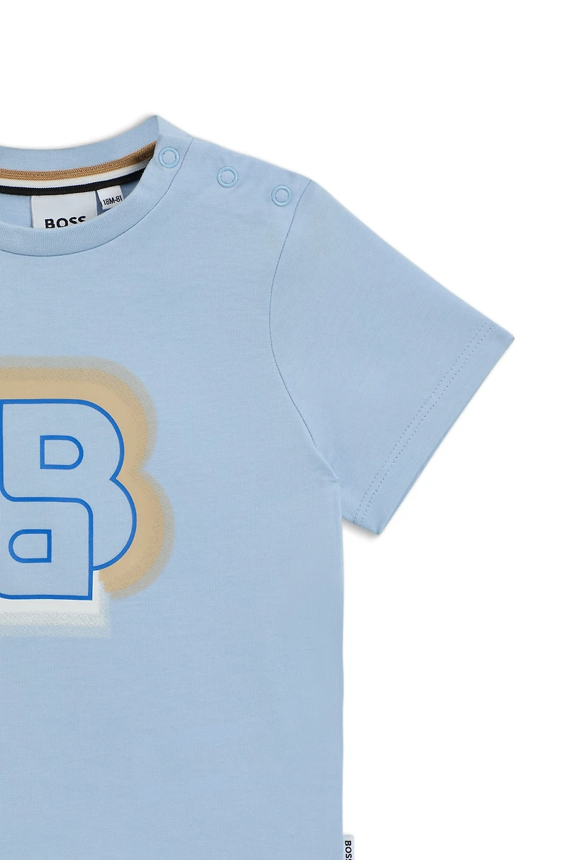 Kids' cotton T-shirt with Double B monogram