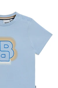 Kids' cotton T-shirt with Double B monogram