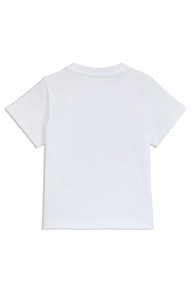 Kids' T-shirt cotton with gradient-effect triple logo