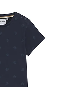 Kids' cotton T-shirt with all-over Double B monograms