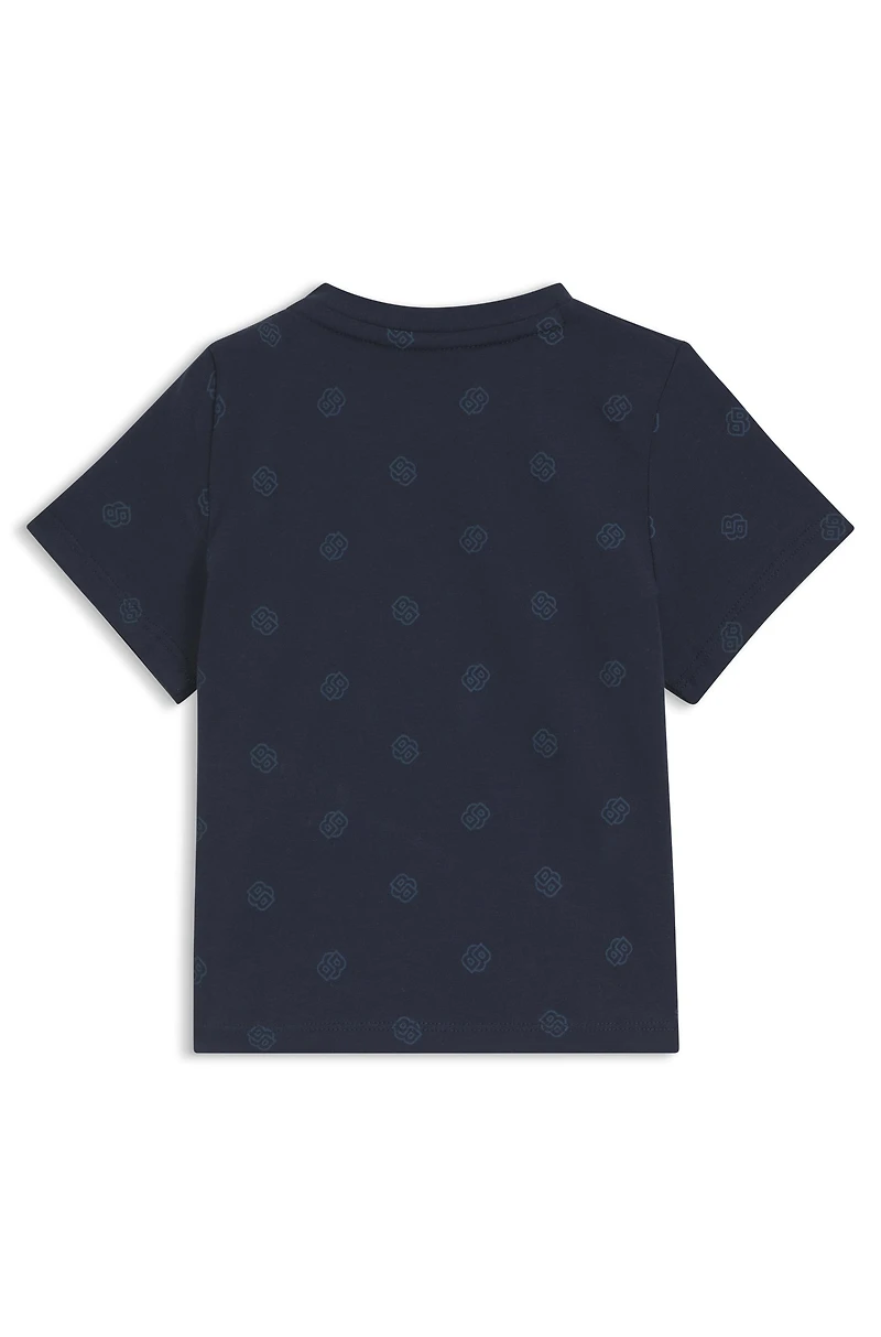 Kids' cotton T-shirt with all-over Double B monograms