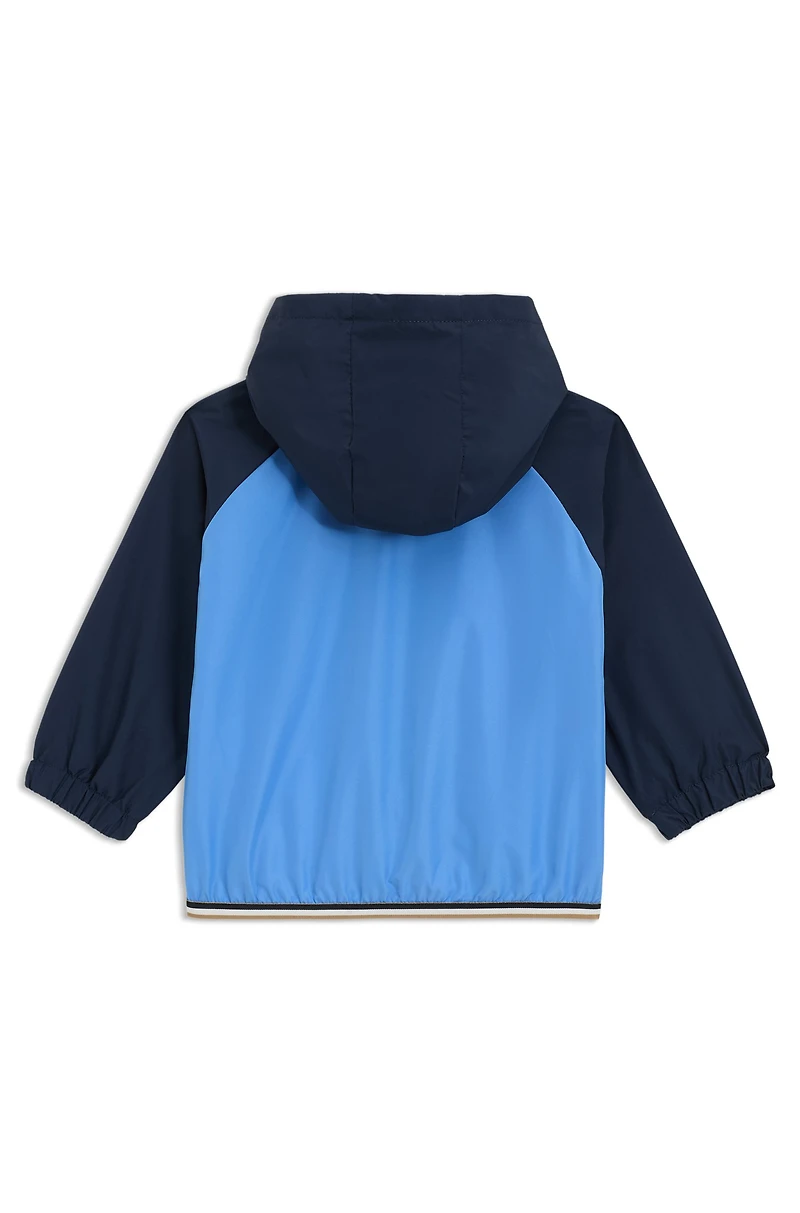 Kids' color-blocked windbreaker with logo print