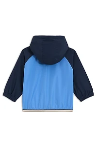 Kids' color-blocked windbreaker with logo print