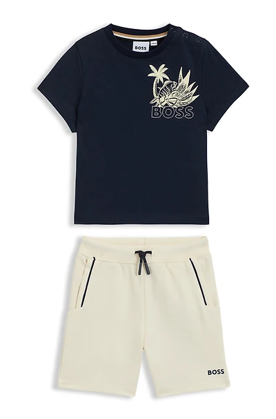 Kids' shorts and T-shirt set with creative artwork