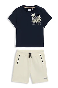 Kids' shorts and T-shirt set with creative artwork