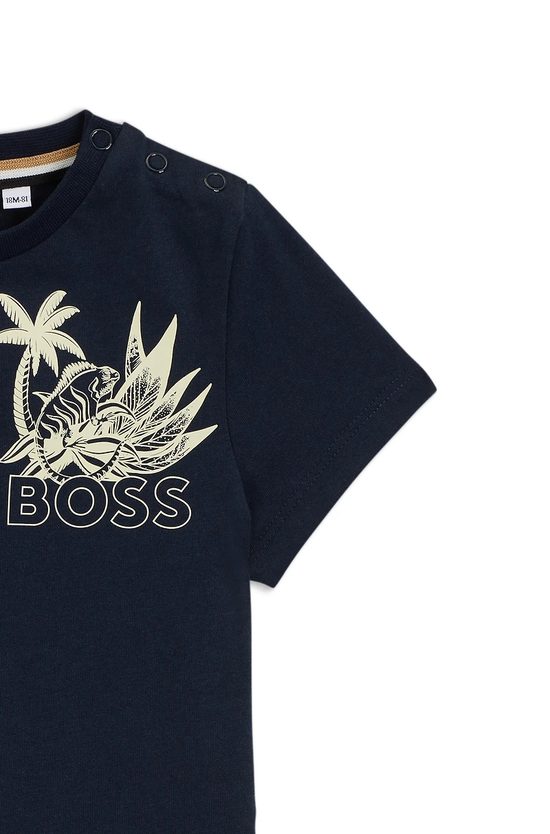 Kids' shorts and T-shirt set with creative artwork