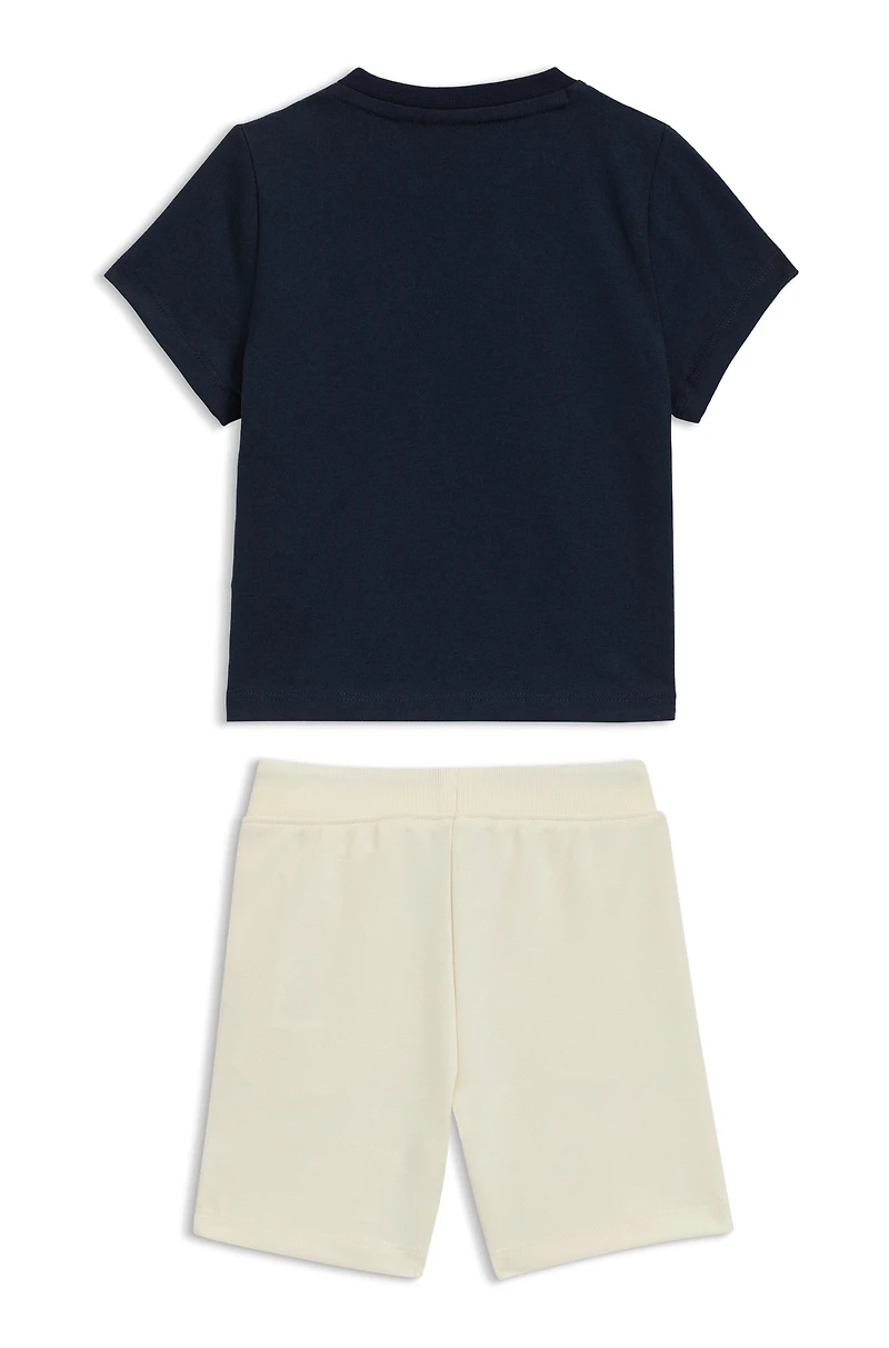 Kids' shorts and T-shirt set with creative artwork