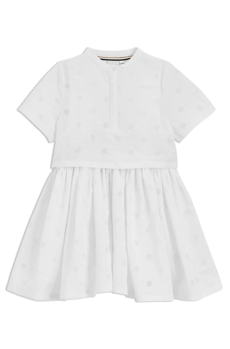 Kids' two-in-one dress with Double B monograms