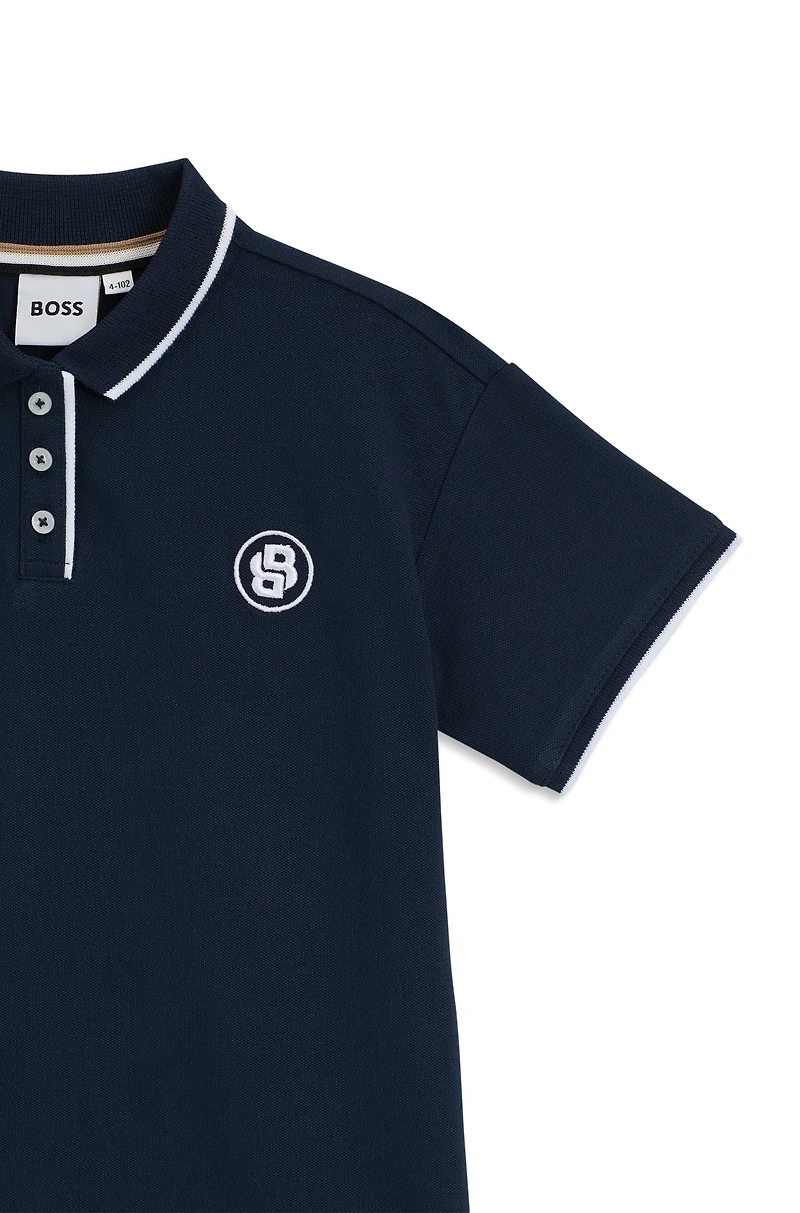 Kids' polo dress stretch-cotton piqué