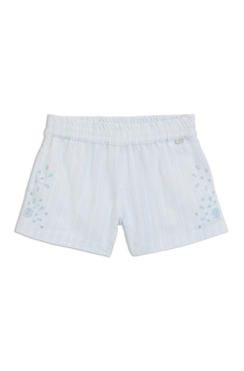 Kids' shorts with broderie anglaise
