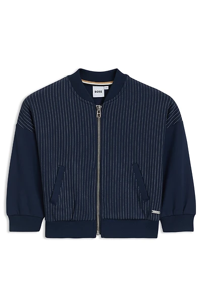 Kids' cardigan striped stretch fabric