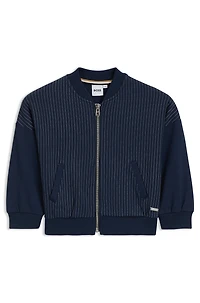 Kids' cardigan striped stretch fabric