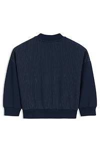 Kids' cardigan striped stretch fabric