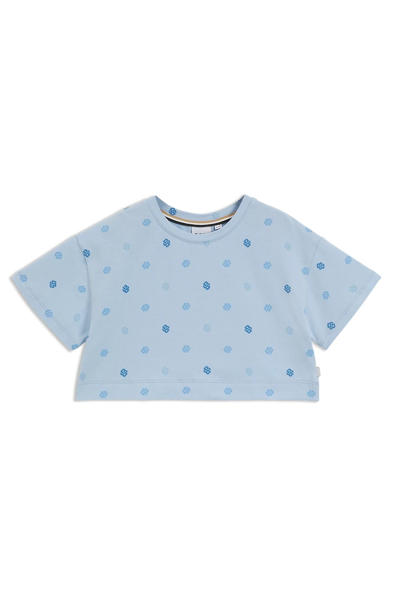 Kids' T-shirt stretch cotton with Double B monograms