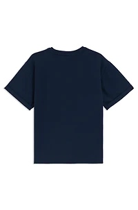 Kids' stretch-cotton T-shirt with embroidered logo