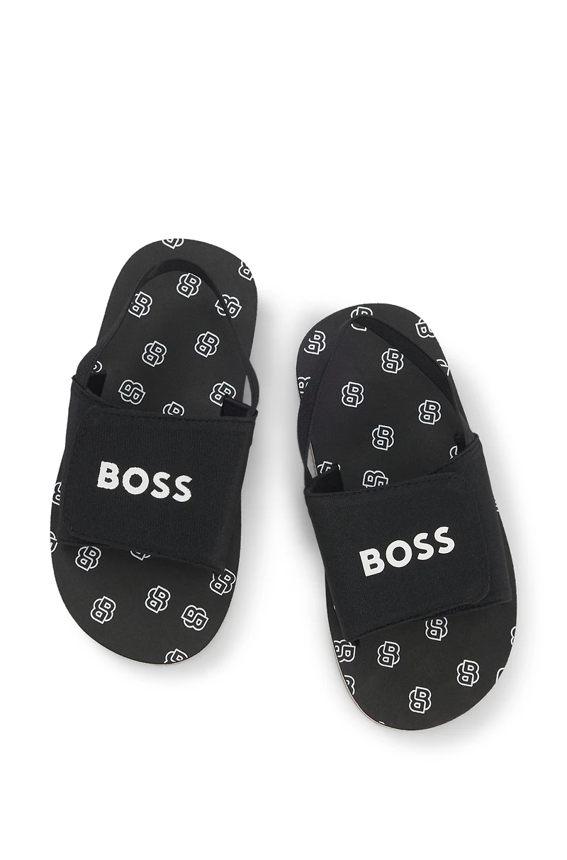 Kids' sandals with logo riptape strap