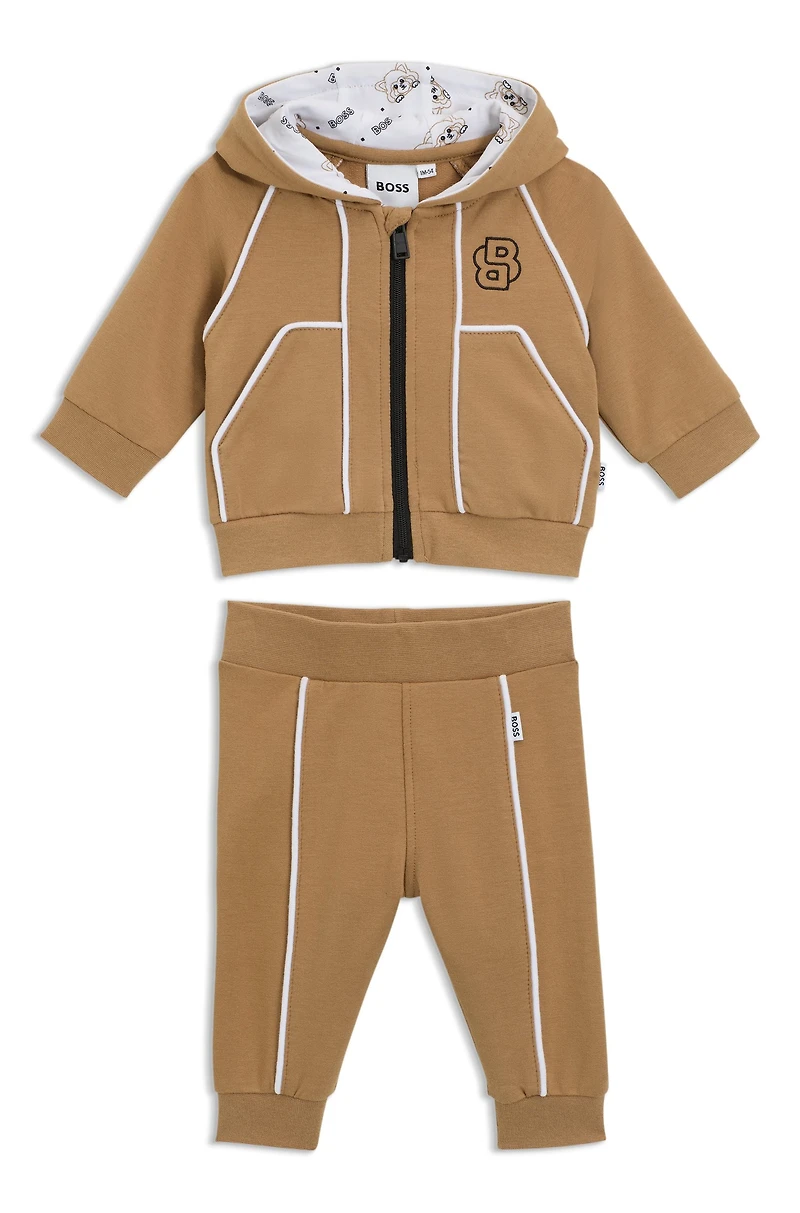 Kids' stretch-cotton tracksuit with Double B monogram