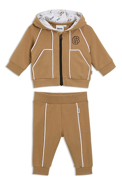 Kids' stretch-cotton tracksuit with Double B monogram