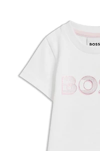 Baby shiny-logo T-shirt stretch cotton