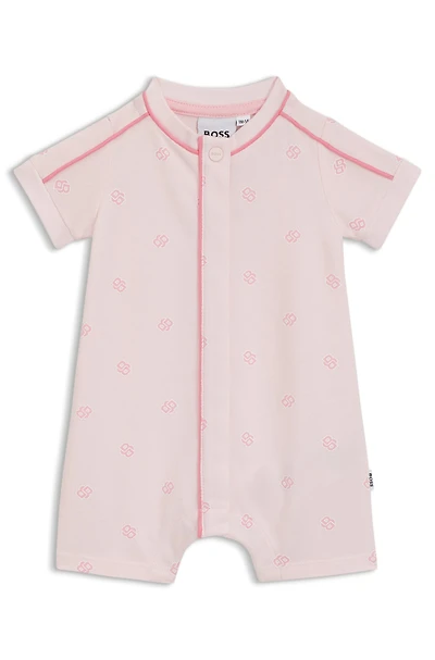 Baby playsuit stretch cotton with Double B monograms