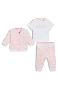 Gift-boxed three-piece cotton tracksuit for babies