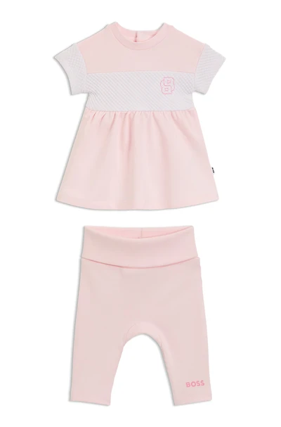 Gift-boxed dress and leggings set for babies