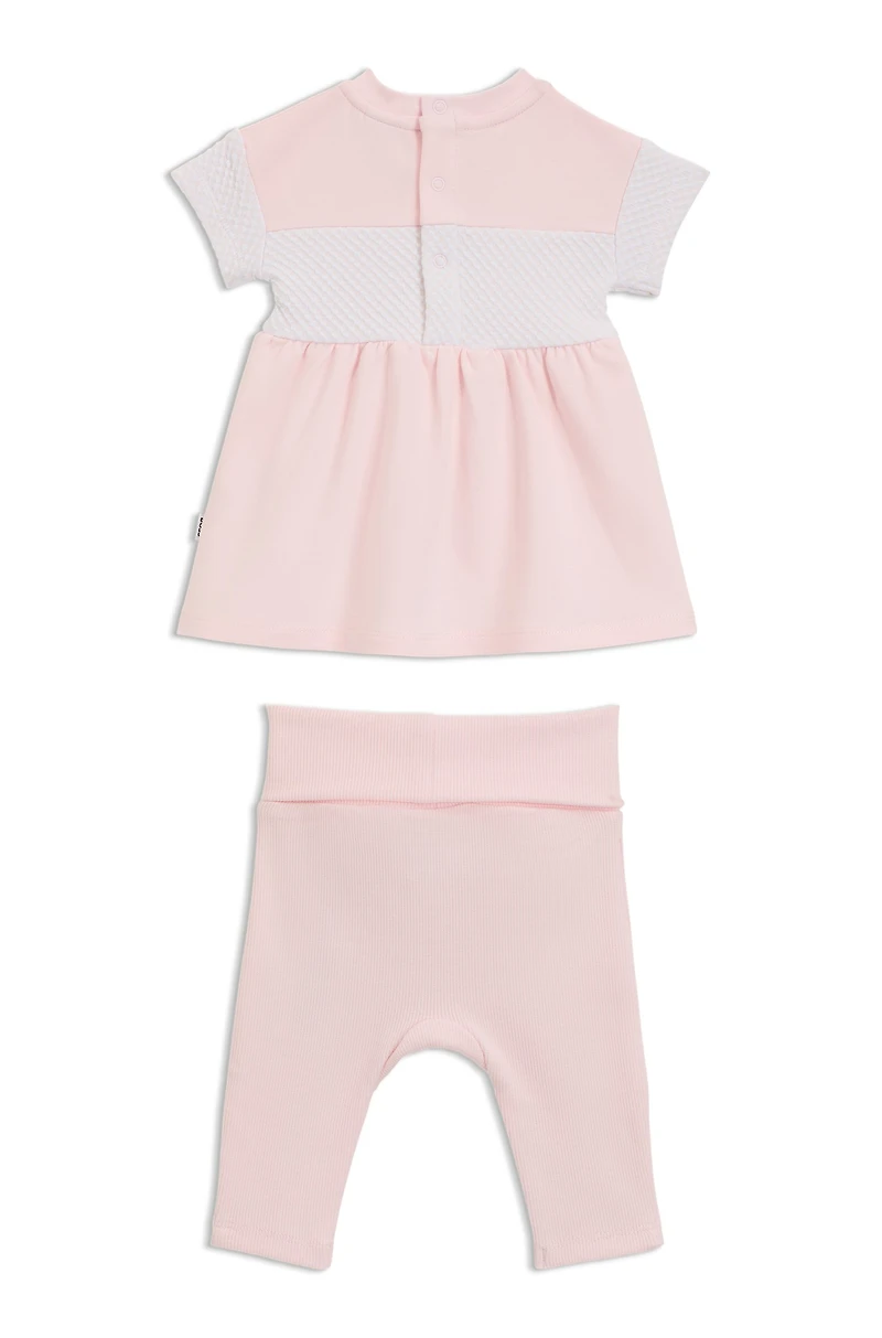 Gift-boxed dress and leggings set for babies