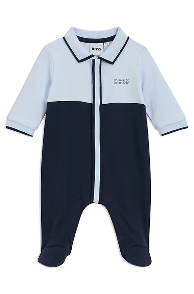 Baby all-in-one cotton with polo collar
