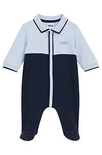Baby all-in-one cotton with polo collar