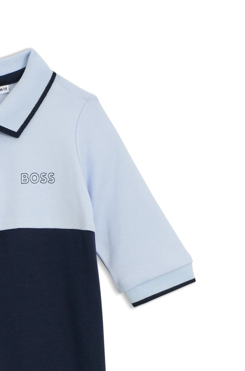 Baby all-in-one cotton with polo collar