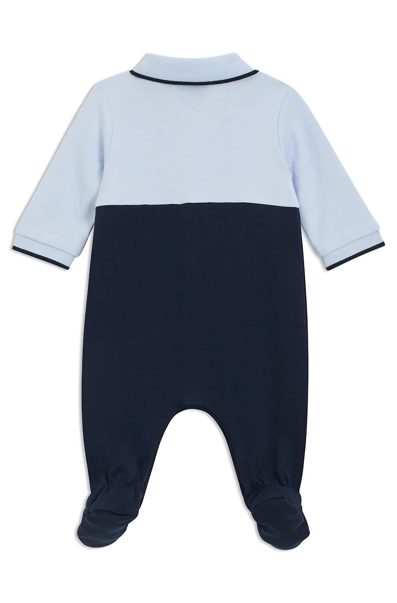 Baby all-in-one cotton with polo collar