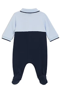 Baby all-in-one cotton with polo collar
