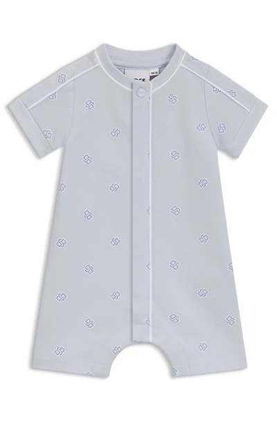 Baby playsuit stretch cotton with Double B monograms