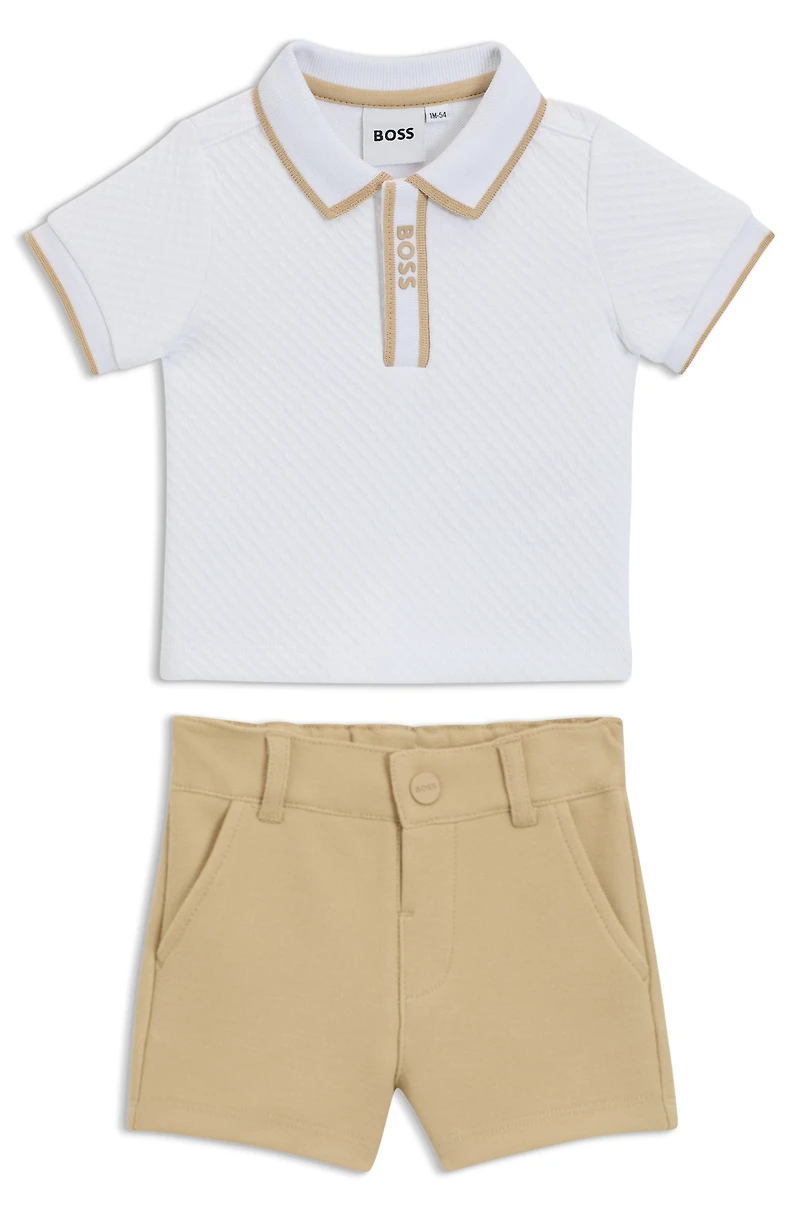 Gift-boxed shorts and polo shirt for babies