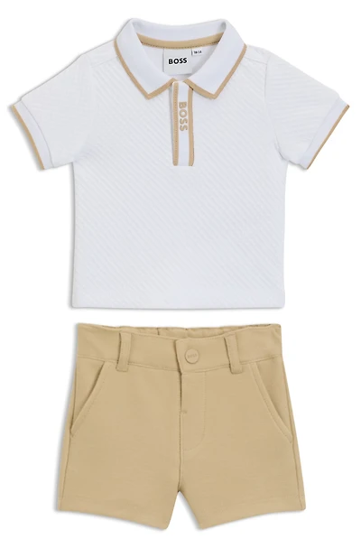 Gift-boxed shorts and polo shirt for babies