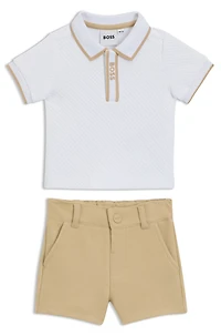 Gift-boxed shorts and polo shirt for babies